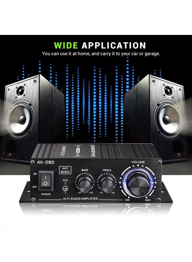 40W Mini 2 0 CH Audio Power Amplifier 1pc Bass Treble Control For Car Home Garage - Image 2