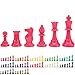 WE Games Color Bright Plastic Staunton Tournament Chess Pieces with 375 in King Half Chess Set of Chess Pieces Only Pink - Image 2