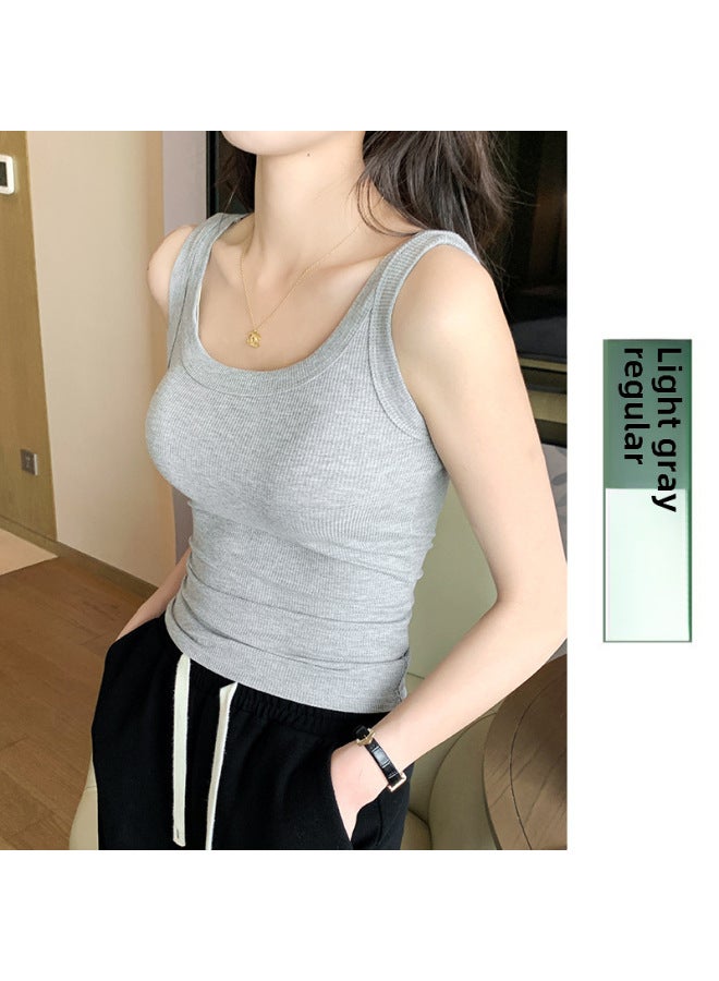 Explosive Camisole Women's Inner Wear Outer Wear Sleeveless Base Shirt Summer Threaded Vest Slim-fit Covering Paramilli Top Women - Image 1