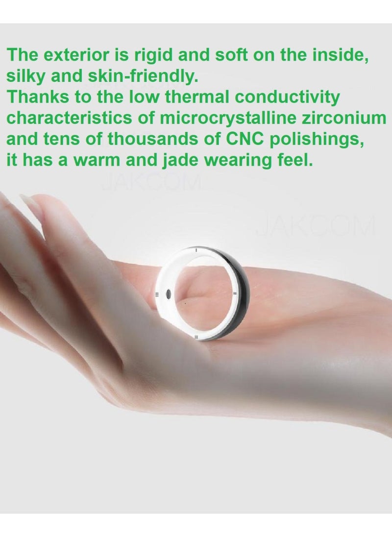 Smart Ring R5 Newest Intelligent Wearable Device Build-in 6 RFID Cards 128GB Wireless Disk Sharing 2 Health Stones NFC Functions for iPhone Android Size: L (Perimeter longer than 63mm, Diameter 20mm)