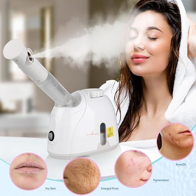 Qtavia Face SteamerFacial Steamer Warm Mist Humidifier with Long Extendable Arm and 360Adjustable Nozzle for Sinuses Moisturizing Unclogs Pores or deep Cleaning Skin Professional Facial Steamer at Home - Image 4