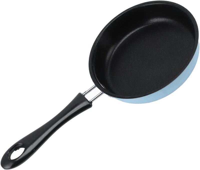 Mini Frying Pan Stainless Steel 12cm Nonstick Induction Compatible Small Egg Pan with Long Handle - Easy Clean, Heat Insulated for Breakfast & Everyday Cooking (Blue) - Image 3