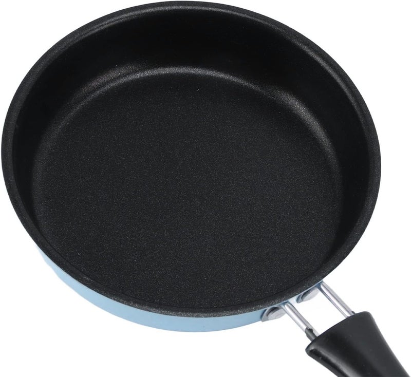 Mini Frying Pan Stainless Steel 12cm Nonstick Induction Compatible Small Egg Pan with Long Handle - Easy Clean, Heat Insulated for Breakfast & Everyday Cooking (Blue) - Image 2