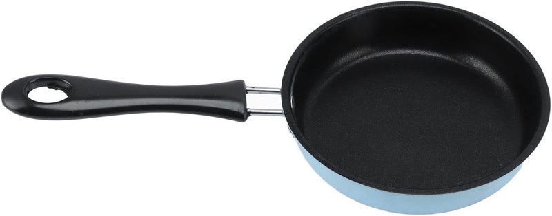 Mini Frying Pan Stainless Steel 12cm Nonstick Induction Compatible Small Egg Pan with Long Handle - Easy Clean, Heat Insulated for Breakfast & Everyday Cooking (Blue) - Image 5