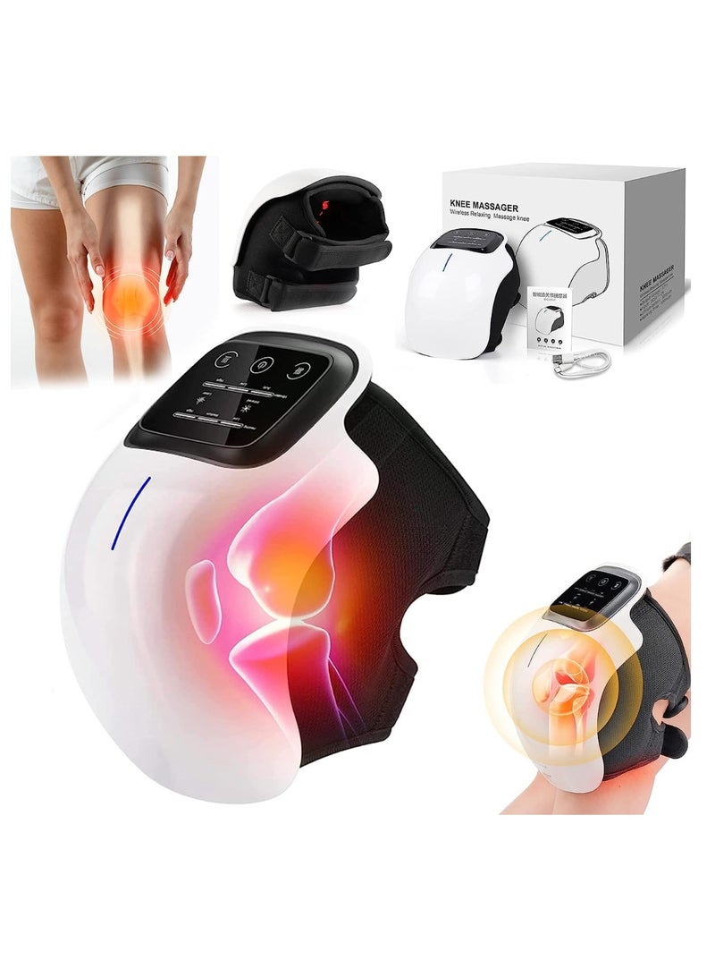 Wireless Knee Massager, Infrared Heat and Vibration Knee Pain Relief for Swelling Stiff Joints, Stretched Ligament and Muscles Injuries - Image 1