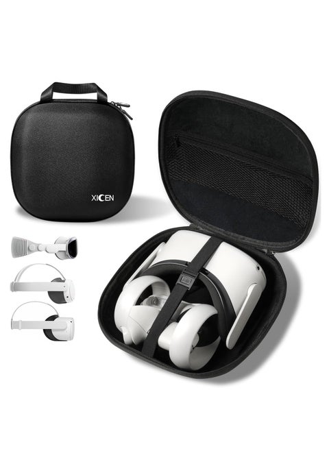 Waterproof Hard Carrying Case for meta quest 3 and quest 2, Shockproof Storage Box for Apple vision Pro Accessories, Lightweight and Portable Game Case Organizer for Travel and Daily Use