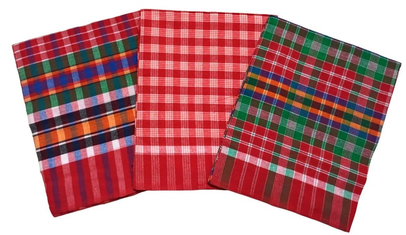 طقم من 3 غامشات قطنية مربعة كبيرة بحجم XXXL متعدد الألوان - Image 1