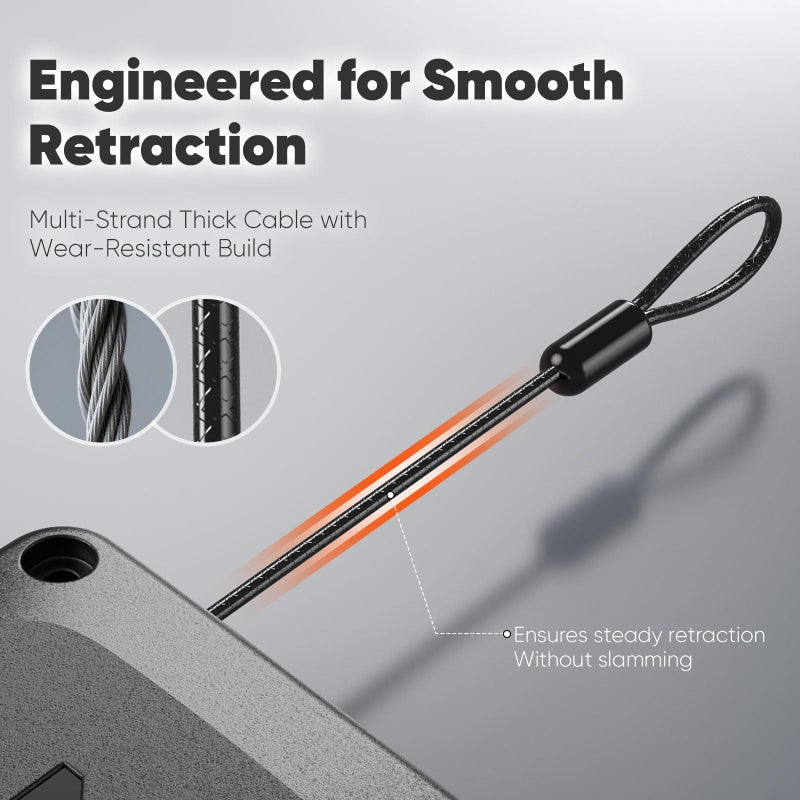 EKZ Retractable Automatic Door Closer â€“ Fits Sliding Glass, Screen, Single & Double Doors â€“ Strong 3.3 lb Spring Tension, Punch-Free Easy Install for Entry, Bathroom, Bedroom, Study (1 Pack) - Image 3