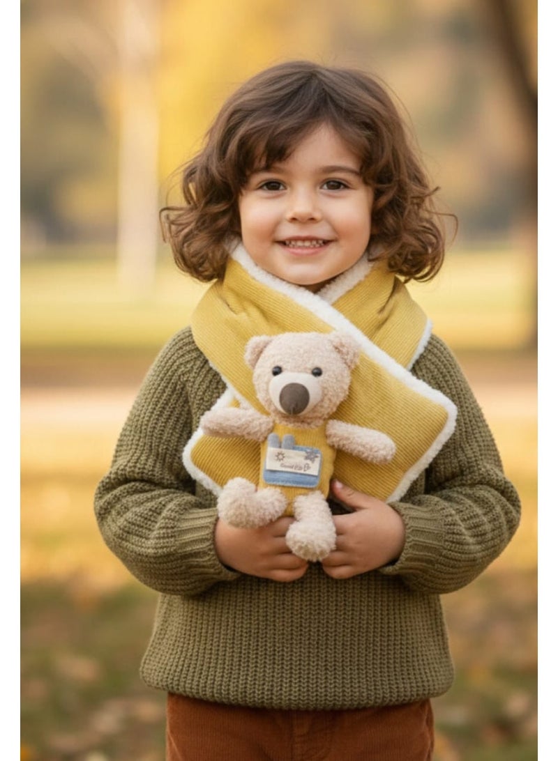 Soft Winter Scarf with a Cute Teddy Bear — Adorable and Warm Design for Kids - Image 1