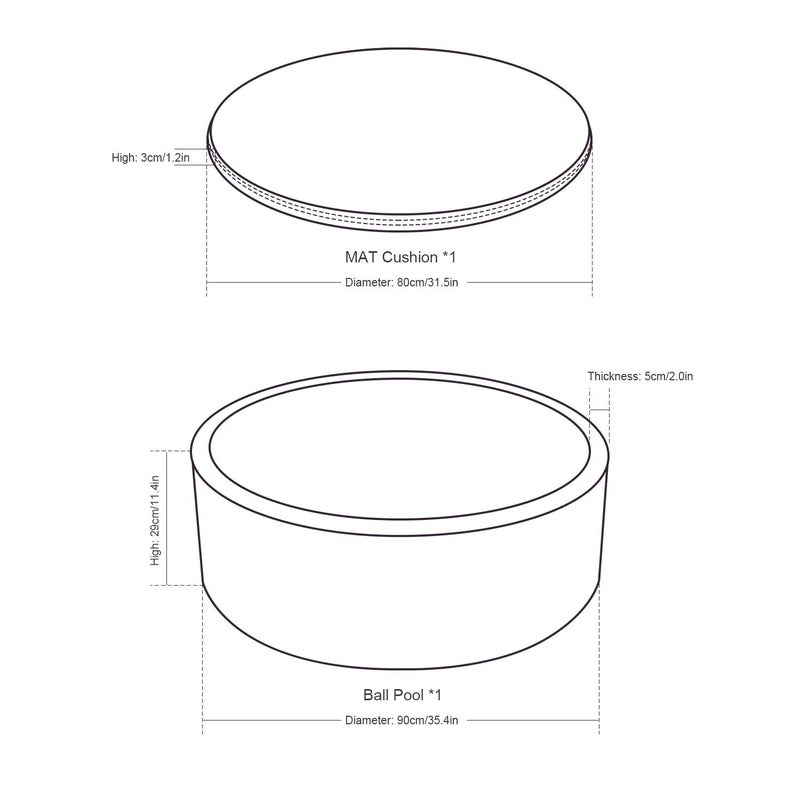 TRENDBOX Memory Foam Sponge Indoor Round Ball Pit (NO Balls) for Toddler Children (Light Pink) - Image 3