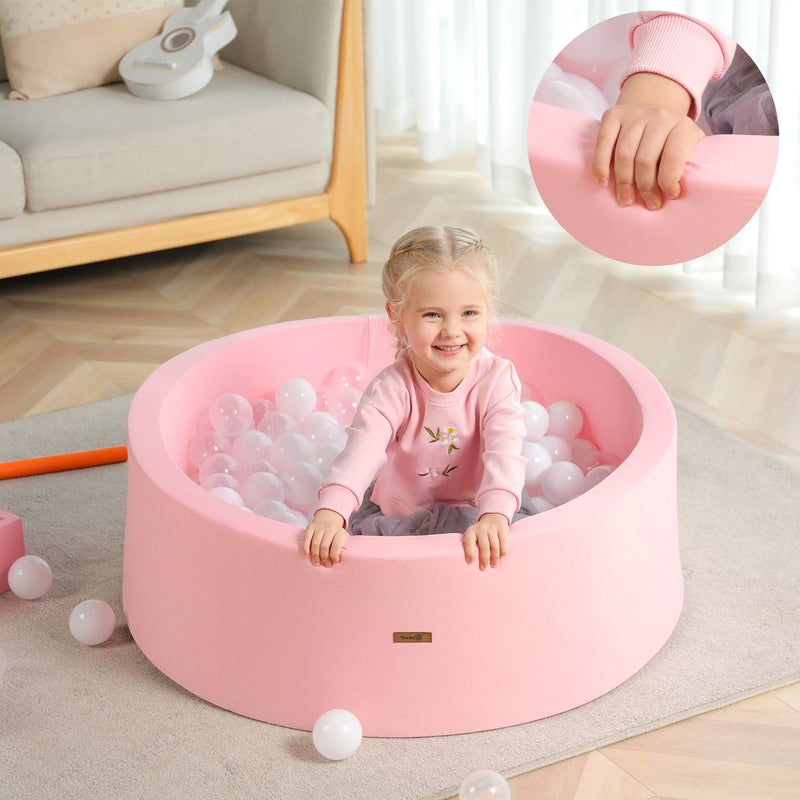 TRENDBOX Memory Foam Sponge Indoor Round Ball Pit (NO Balls) for Toddler Children (Light Pink) - Image 4