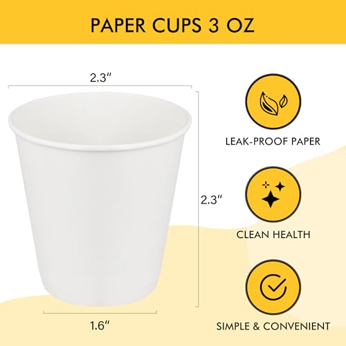 RACETOP 300 Pack Paper Cups 3 oz, Bathroom Cups 3 oz, Disposable Bathroom Paper Cups, Small Mouthwash Cups, Ideal for Party, Travel, Events, Picnic, BBQ - Image 2
