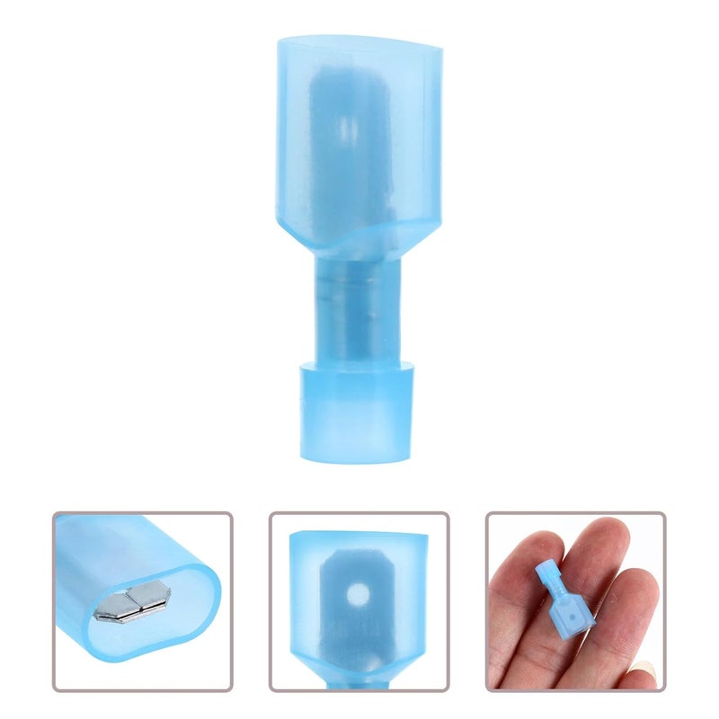 150 Pcs Blue Nylon Insulated Male Spade Wire Terminals Quick Disconnect Connectors Kit - Image 5