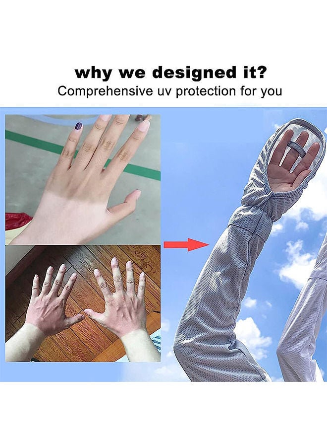 قفازات الحماية من أشعة الشمس للحماية من الأشعة فوق البنفسجية قفازات القيادة ، الأكمام الحماية من أشعة الشمس بدون أصابع ، الأكمام UPF50 + ، الأكمام الرياضية في الهواء الطلق - Image 4
