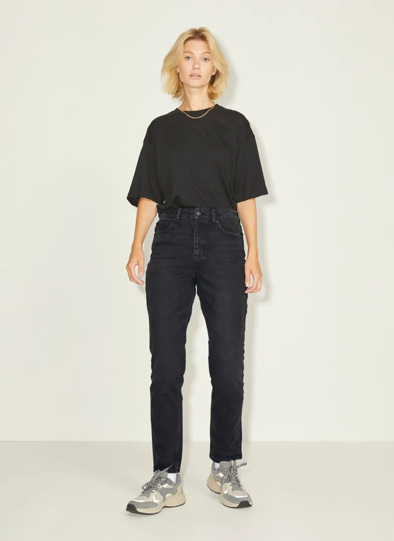 جي جي اكس اكس High Waist Mom Fit Black Women's Trousers 12203849