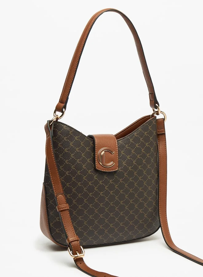 Le Confort Women's Textured Shoulder Bag with Double Straps and Zip Closure