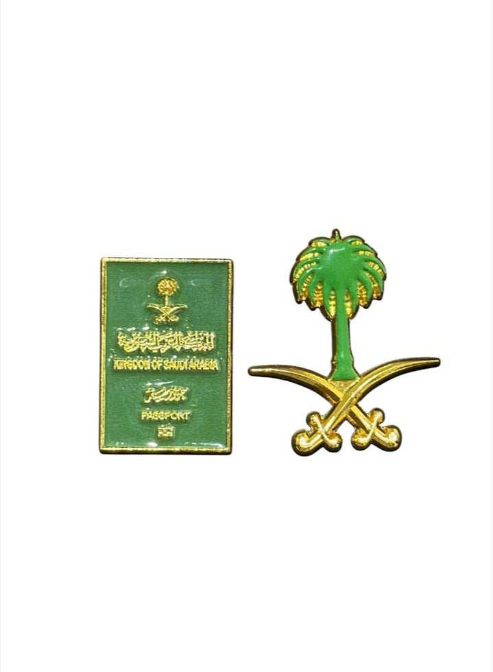 National-Themed Metal Phone Stickers for the Kingdom of Saudi Arabia 2 pieces