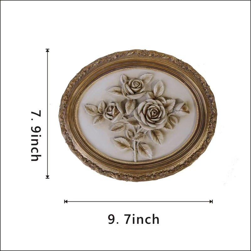 S-MANTIS Vintage Wall Sculpture,Antique Pediment,Hallway Wall Art,Hand Painted Flower Wall Decoration Accent Artworks for Indoor Kitchen Bedroom Living Room Office Outdoor Garden Patio (Bronze & White) - Image 4