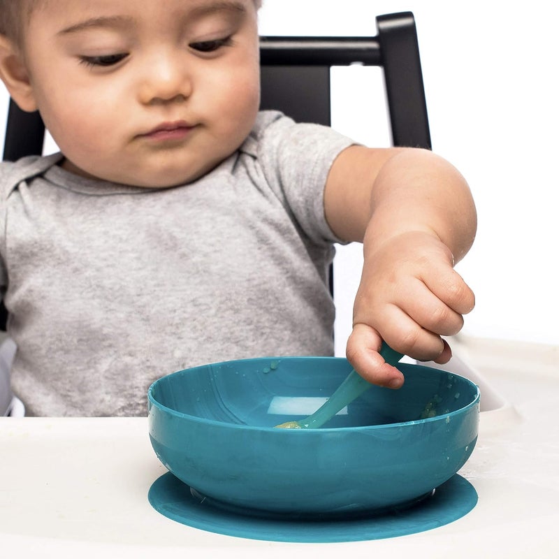 ChooMee Baby Suction Bowl  Powerful Suction Grip with Firm Bowl  Platinum Silicone BPA Free  Large 1 CT Aqua - Image 2
