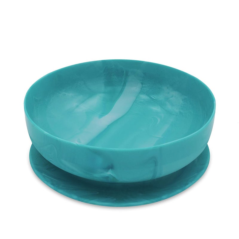 ChooMee Baby Suction Bowl  Powerful Suction Grip with Firm Bowl  Platinum Silicone BPA Free  Large 1 CT Aqua - Image 1