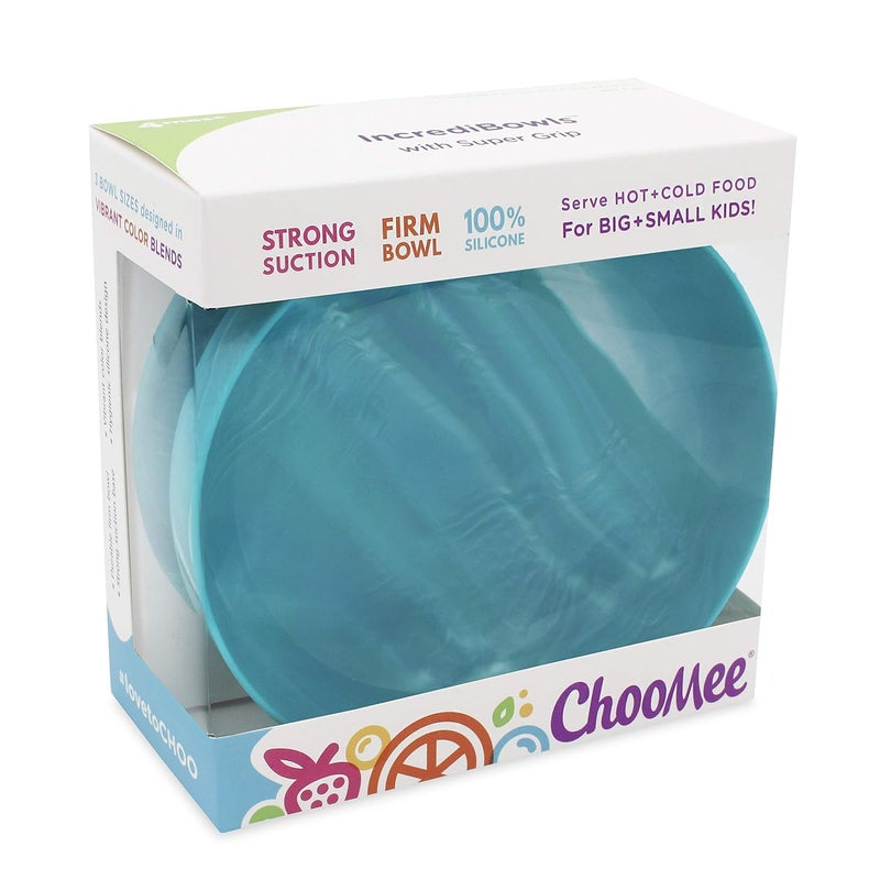ChooMee Baby Suction Bowl  Powerful Suction Grip with Firm Bowl  Platinum Silicone BPA Free  Large 1 CT Aqua - Image 5