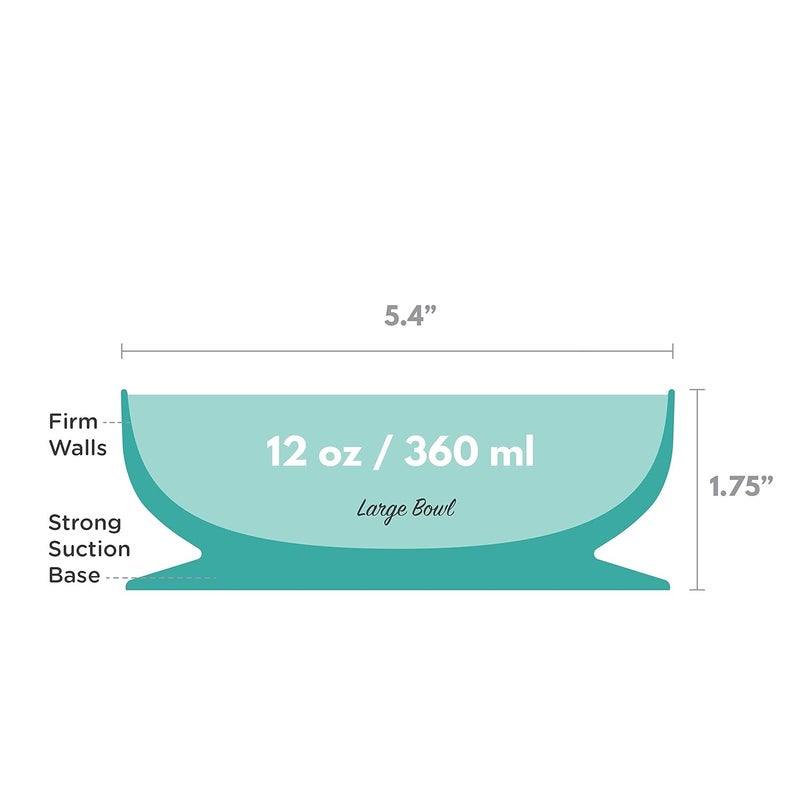 ChooMee Baby Suction Bowl  Powerful Suction Grip with Firm Bowl  Platinum Silicone BPA Free  Large 1 CT Aqua - Image 3