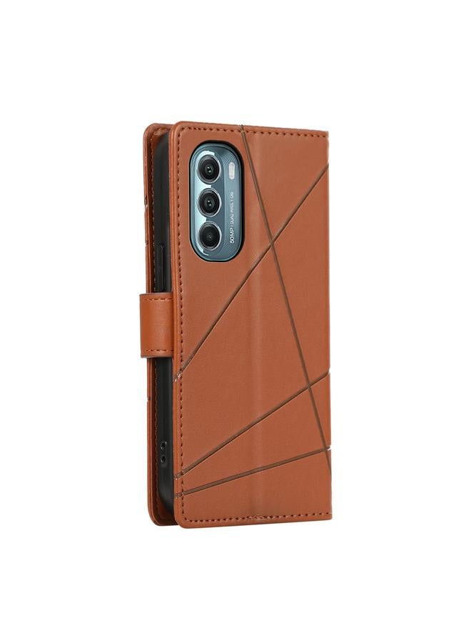 S-TOP Case For Motorola Moto G Stylus 5G 2022 PU Genuine Leather Texture Embossed Line Phone Case - Image 3