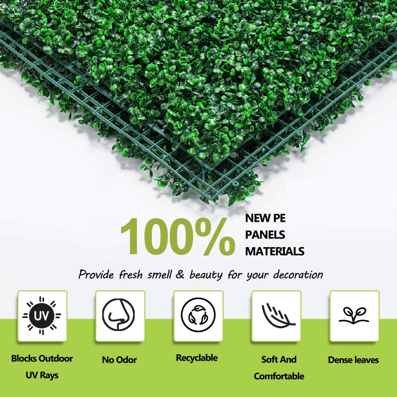 AOKIIE AOKIE 20"X20" Artificial Grass Wall, 16Pcs Boxwood Hedge Wall Panels UV-Anti Grass Backdrop Wall Decor, Greenery Privacy Hedge Screen for Indoor Outdoor Patio Balcony, Party Garden Fence Decor - Image 3