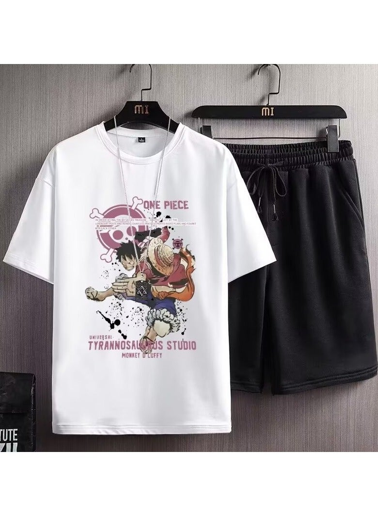 KUYING New One Piece Casual Loose Short Sleeved Shorts Set  - Image 1