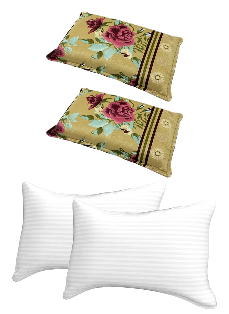 Floral 4 Piece Set of 2 Pillows and 4 Pillow Case 50x75cm - pzsku/ZF16CC3AE1315038FB6B0Z/45/_/1735417429/390a1eb5-1adf-4058-ba94-b81bb212d55d