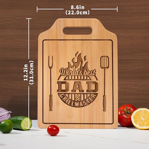 AceThrills Dad Gifts for Dad Birthday Gift for Dads Christmas Gifts Who Wants Nothing from Daughter Son - Engraved Bamboo Cutting Board 12.3"L x 8.7"W x 0.4"Th - Image 2