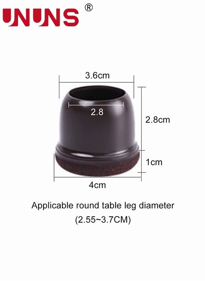 UNUNS - Chair Leg Cover,8 Pcs Silicone Chair Leg Floor Protectors With Felt,Round Chair Leg Caps For Floor,Brown - Image 1