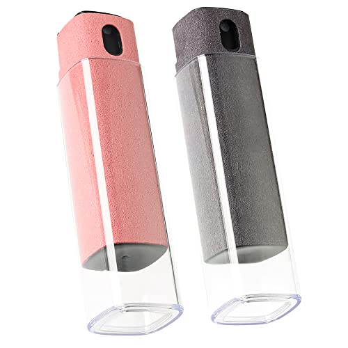 ZERNBER 2 Pcs Screen Cleaner Kit, 3-in-1 Touchscreen Mist Cleaner Spray Bottle Tool & Microfiber Cloth for Phone/Laptop/Tablet/TV/Monitor/Car Screens(Pink+Grey) - Image 1