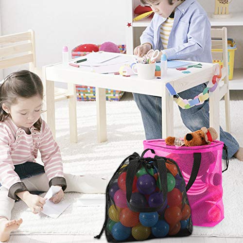 hsmyank Resuable 4Pack Shopping Mesh Tote Bags,Mesh Beach Bags With Drawsting For Travel,Picnic Or Laundry (color2) … - Image 5