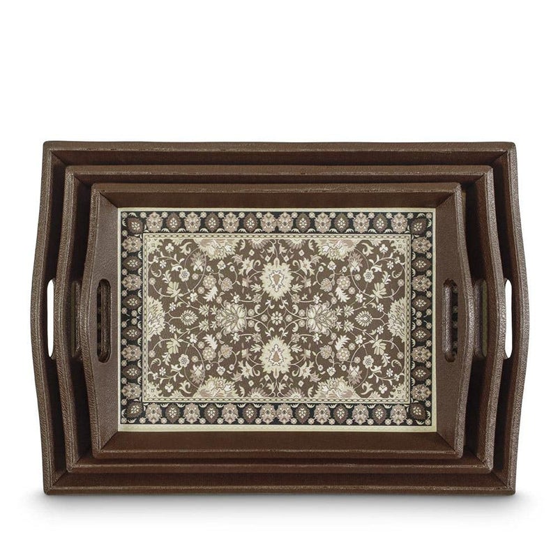 Freelance PVC Trinity Kitchen & Dining, Bed Breakfast Serving Tray (Set of 3), with Handles, Rectangle - Image 1