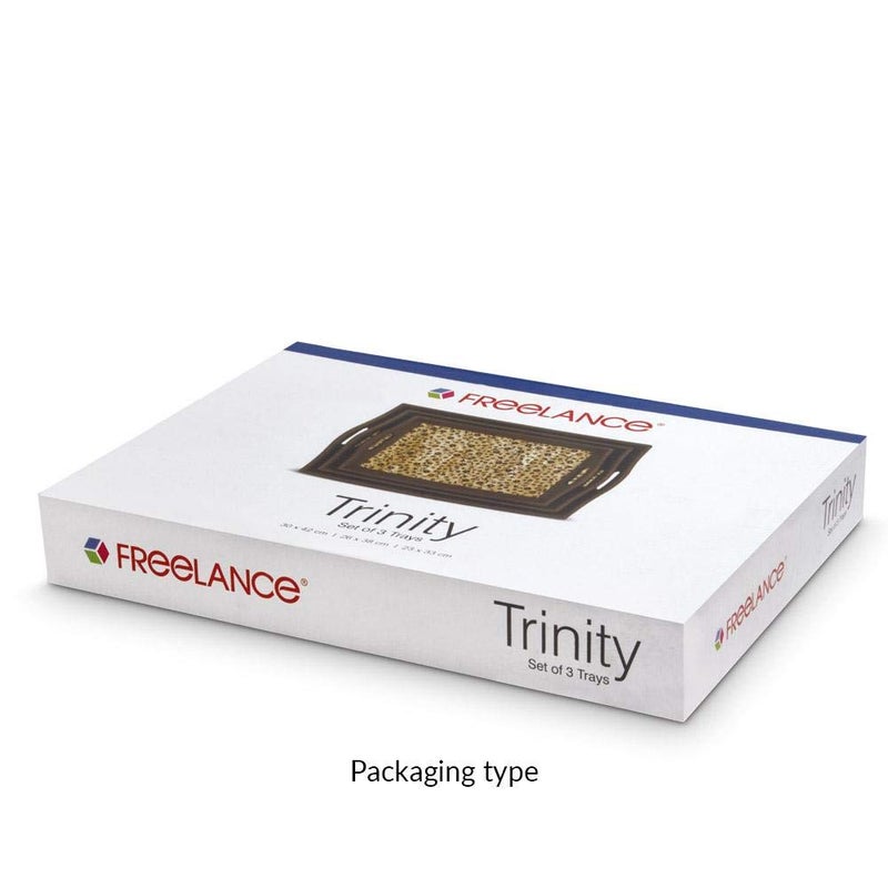 Freelance PVC Trinity Kitchen & Dining, Bed Breakfast Serving Tray (Set of 3), with Handles, Rectangle - Image 4