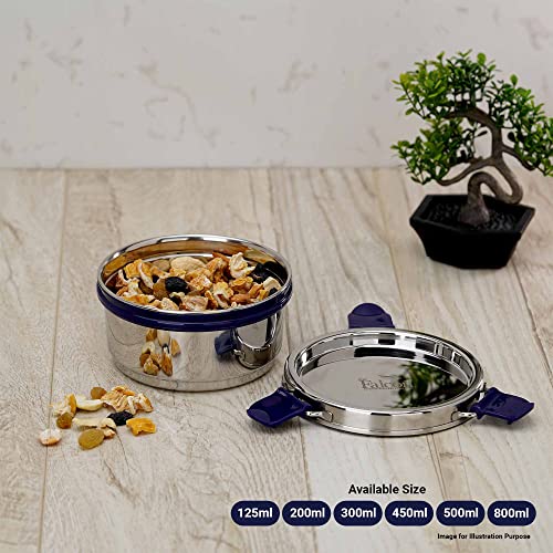 PDDFALCON EcoNxt Stainless Steel Lunch Box Set,With Airtight Lids,Easy to Clean,100% Leakproof With BIS Certified, Jindal Seal & Made In India Perfect for Office, School, Set of 2 - Blue(300ml) - Image 4
