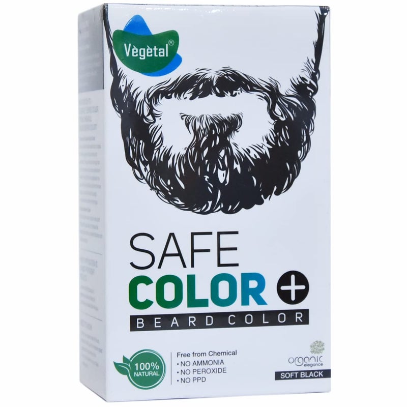 Vegetal Safe Color  Soft Black 25gm  Certified Organic Chemical and Allergy Free Bio Natural Beard Hair Color with No Ammonia Formula for Men