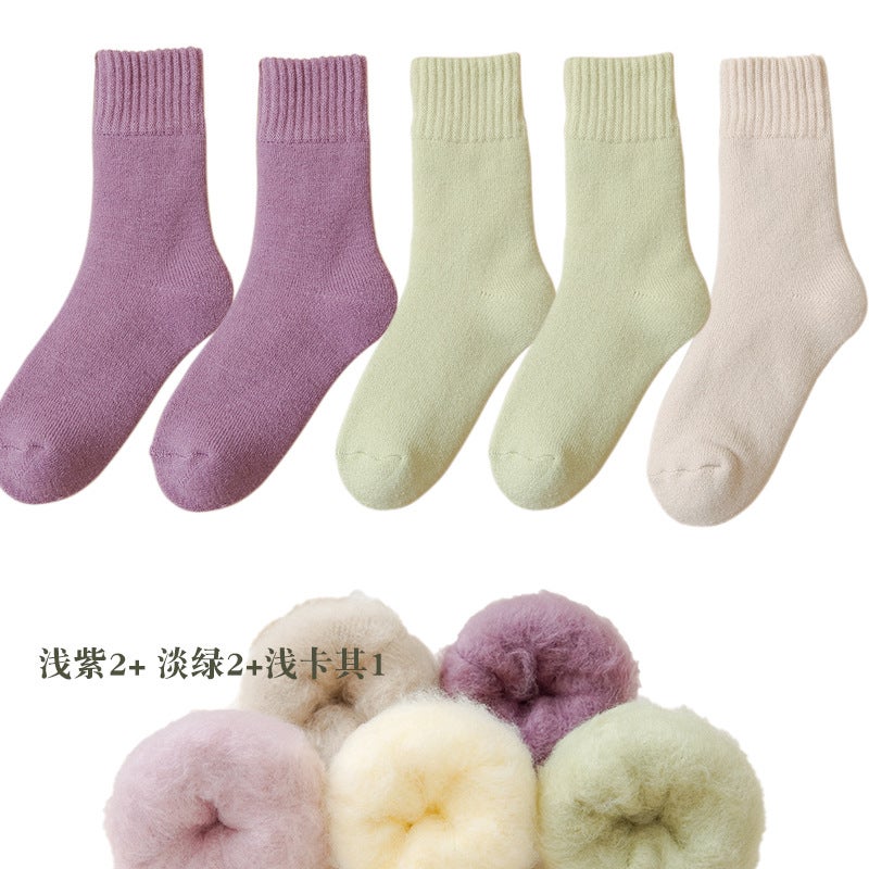 Zhuji Wool Socks Children'S Socks Fleece-Lined Thickened Warm Baby Socks Winter Sleep Floor Stockings - Image 1