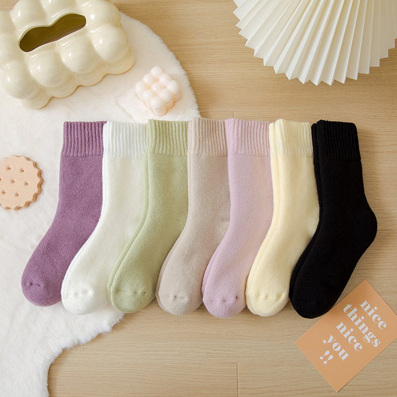 Zhuji Wool Socks Children'S Socks Fleece-Lined Thickened Warm Baby Socks Winter Sleep Floor Stockings - Image 3
