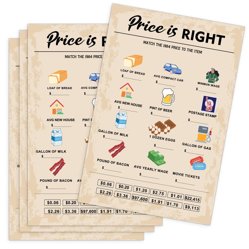 QUPT 40Th Birthday Party Games  Price Is Right Games  Birthday Party Supplies For Adults  Fun 1984S Party Game Pack Of 30 Cards - Image 1