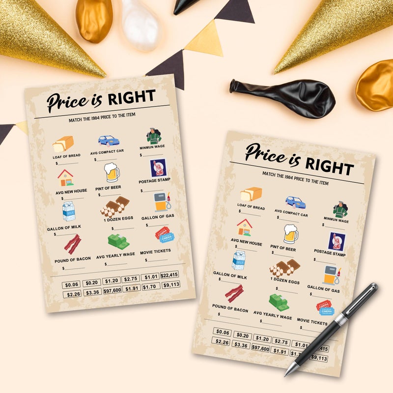 QUPT 40Th Birthday Party Games  Price Is Right Games  Birthday Party Supplies For Adults  Fun 1984S Party Game Pack Of 30 Cards - Image 5