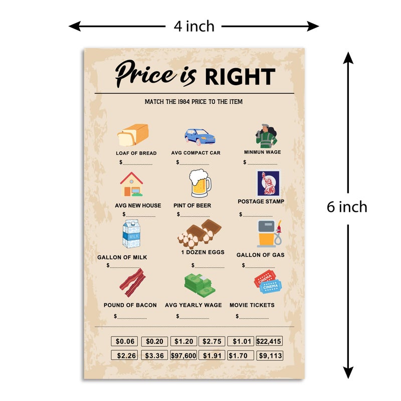 QUPT 40Th Birthday Party Games  Price Is Right Games  Birthday Party Supplies For Adults  Fun 1984S Party Game Pack Of 30 Cards - Image 2