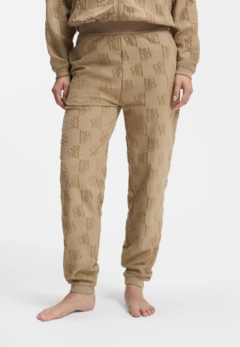 هوجو Cotton-blend tracksuit bottoms with all-over logo pattern