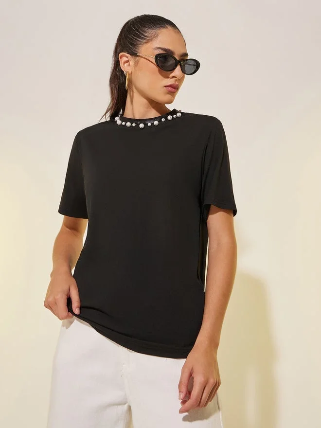 Take Two Embellished Round Neck Regular Fit T-Shirt