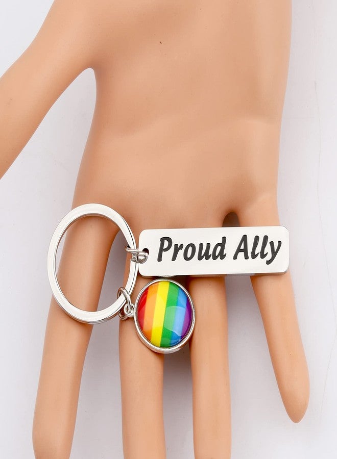 ميوسبارك هدايا دعم حلفاء مجتمع الميم من MYOSPARK، سلسلة مفاتيح حليف فخور، سلسلة مفاتيح قوس قزح فخر المثليين، هدايا مجوهرات، هدايا المساواة للمثليين (Proud Ally KC) - Image 5
