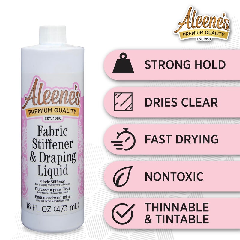 Aleene's سائل تثبيت الأقمشة من ألينز، شفاف، 16 أونصة - Image 2