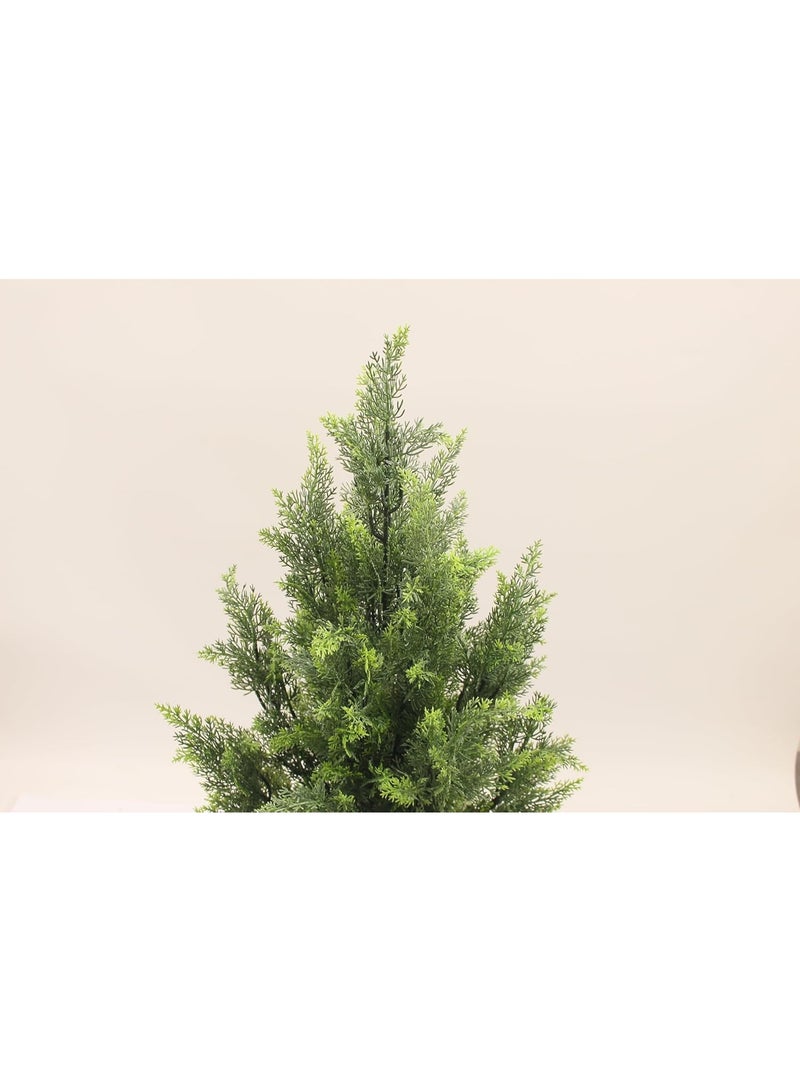 MARCOLO Artificial Pine Tree in Black Pot, Green, Realistic Faux Potted Plant, Indoor Decorative Evergreen (90cm) - Image 3