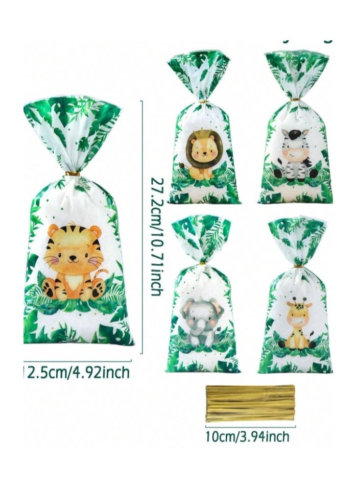 Generic Plastic bags for gift and candy distributions for birthday parties and baby showers, 25 pieces with gold ribbons  - Image 3