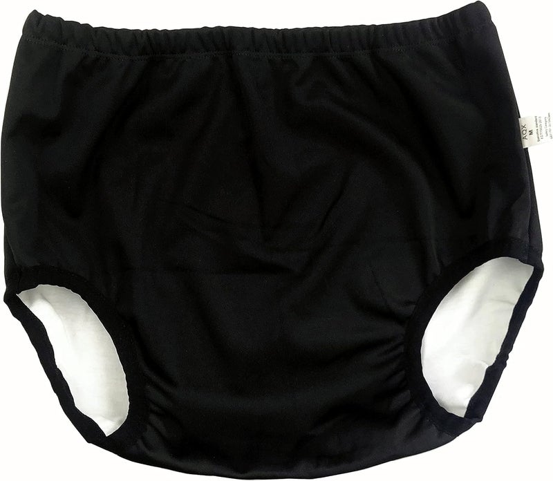 AQX Adult Diaper Cover for Incontinence, Cloth Active Latex Leak Proof Pants, Noiseless Reusable Washable Pull Up Plastic Pants (Black, M)